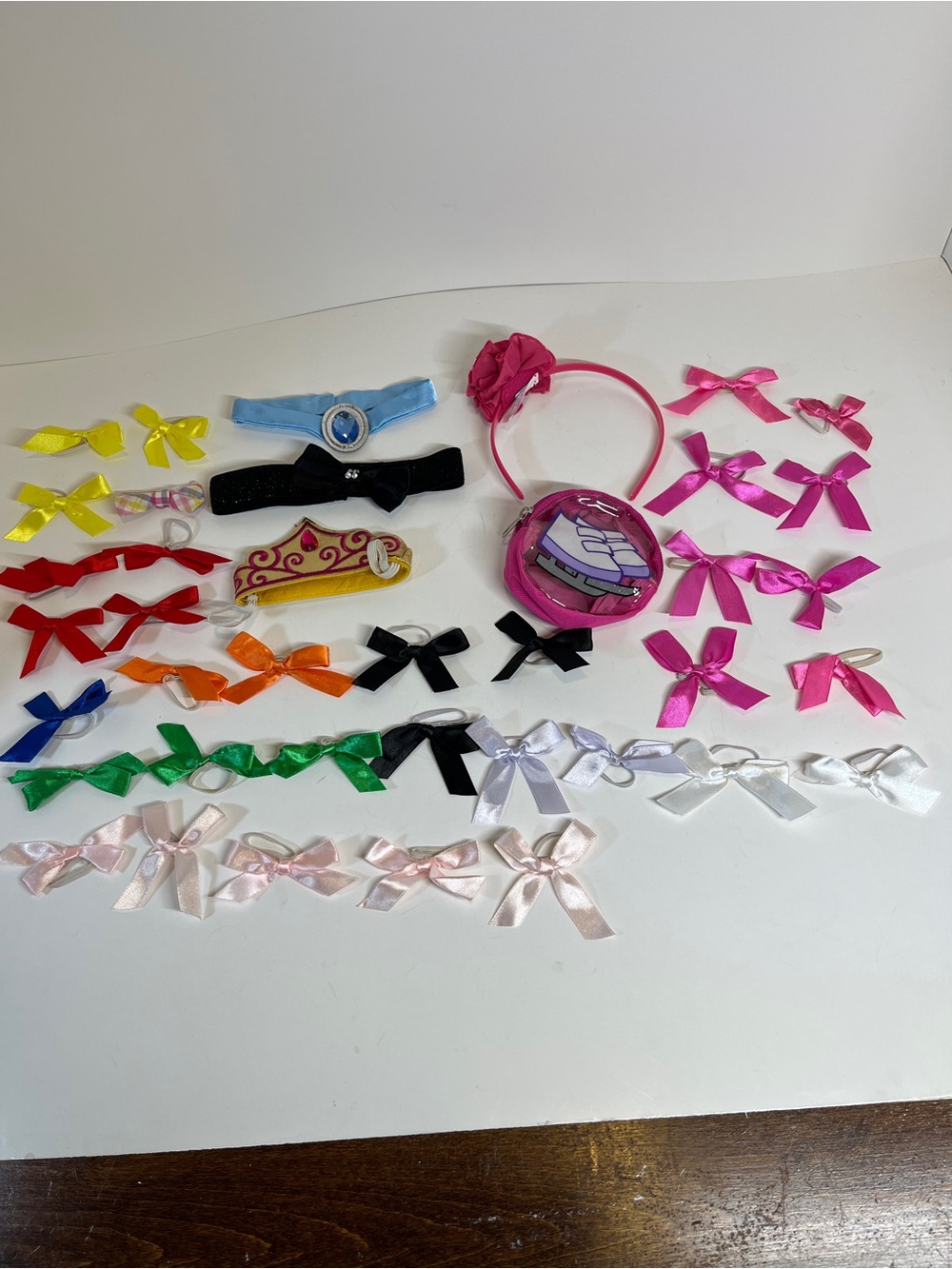 Build-A-Bear Workshop Bow Lot Hair Accessories Crown Headband Bows Ribbons Bag
